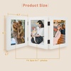 image:imageGolden State Art 5x7 Triple Picture Frame Light Grey Real Glass 1 Pack  Trifold Photo Frame Vertical Display for Desktop  Three Folding Picture CollageWhite
