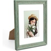 image:imageGolden State Art 8x10 Green Picture Frame White Mat for 5x7 Plexiglass  Fits 5x7 Photo Art Poster or Print Display White Mat AcrylicGreen