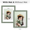 image:imageGolden State Art 8x10 Green Picture Frame White Mat for 5x7 Plexiglass  Fits 5x7 Photo Art Poster or Print Display White Mat AcrylicGreen