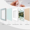 image:imageGolden State Art 9x12 Picture Frame Blue Set of 3  with Mat for 6x8 Picture Shatter Resistant Plexiglass  Engineered Wood Wall Photo FramesBlue