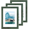 image:imageGolden State Art 9x12 Picture Frame Blue Set of 3  with Mat for 6x8 Picture Shatter Resistant Plexiglass  Engineered Wood Wall Photo FramesGreen