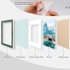 image:imageGolden State Art 9x12 Picture Frame Blue Set of 3  with Mat for 6x8 Picture Shatter Resistant Plexiglass  Engineered Wood Wall Photo FramesGreen
