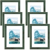image:imageGolden State Art 9x12 Picture Frame Blue Set of 3  with Mat for 6x8 Picture Shatter Resistant Plexiglass  Engineered Wood Wall Photo FramesGreen