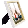 image:imageGolden State Art Set of 12 Two Color Molding Picture Frame Integrated with Easel and Sawtooth Hangers Great for Baby Pictures Weddings Portraits White and Beige 8x8Natural  White