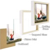 image:imageGolden State Art Set of 12 Two Color Molding Picture Frame Integrated with Easel and Sawtooth Hangers Great for Baby Pictures Weddings Portraits White and Beige 8x8Natural  White
