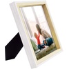 image:imageGolden State Art Set of 12 Two Color Molding Picture Frame Integrated with Easel and Sawtooth Hangers Great for Baby Pictures Weddings Portraits White and Beige 8x8Natural  White