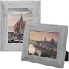 image:image2 Pack 5x7 Picture Frames in Grey Real Glass WallampTabletop Display  Wide Molding 5 by 7 Photo Frame with Back Hangers Country Wood Grain Style Great for Photos Gift Pictures WeddingGrey