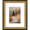 image:imageGolden State Art 11x14 Ornate Picture Frame Vintage Gold  Real Glass Front with Mat for 8x10 Photo Decorative Frame for Wall DisplayGoldBlack