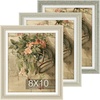 image:imageGolden State Art 3 Pack 8x10 Dark Gray Picture Frame Wall Mount  Farmhouse Rustic Photo Frame with HD Plastic Cover for Wall HangingDark Gray  Light Gray  Beige