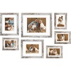 image:imageGolden State Art Gallery Wall Frames 11x14 8x10 5x7 Multiple Photo Frames Collage for Wall or Tabletop Displays with Mat or Without Mat White 7 PackWeathered White