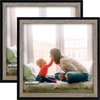image:imageGolden State Art Set of 12 Two Color Molding Picture Frame Integrated with Easel and Sawtooth Hangers Great for Baby Pictures Weddings Portraits White and Beige 8x8Grey  Black