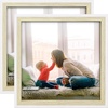 image:imageGolden State Art Set of 12 Two Color Molding Picture Frame Integrated with Easel and Sawtooth Hangers Great for Baby Pictures Weddings Portraits White and Beige 8x8Natural  White