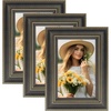 image:imageSet of 35x7 Vintage Black Frames Ornate Gold Trim Photo Frame  Versatile for Wall Hanging or Tabletop Use Perfect for Photos and Home DecorationBlack