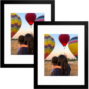 image:imageGolden State Art 11x14 Black Picture Frame with Mat to Display 8x10 Photos Real Glass 8 PackBlack
