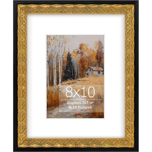 image:imageGolden State Art 11x14 Ornate Picture Frame Vintage Gold  Real Glass Front with Mat for 8x10 Photo Decorative Frame for Wall DisplayGoldBlack