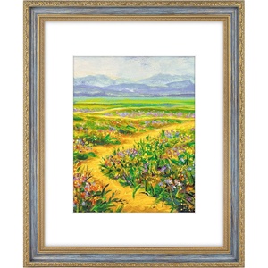 image:imageGolden State Art 16x20 GoldBlue Photo Frame Mat for 11x14 Plexiglass  Includes a White Mat Fits 11x14 Photo Art Poster or Print Display Vintage Ornate Finish Picture Frame Wall MountingBlue  Gold