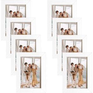 image:imageGolden State Art 4x6 Picture Frames Set of 8 White  Family Frames Set with Plexiglass for Wall or Tabletop Horizontal or Vertical DisplaysWhite