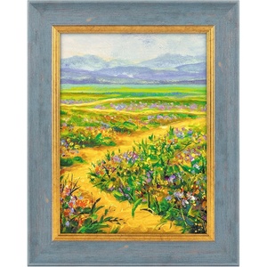 image:imageGolden State Art 8x10 Ornate Picture Frame Plexiglass Blue with Gold Color  Acrylic Front Fits 8x10 Photo Art Poster or Print Display Ornate Vintage Finish Photo FrameBlue with Gold