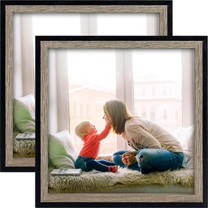 image:imageGolden State Art Set of 12 Two Color Molding Picture Frame Integrated with Easel and Sawtooth Hangers Great for Baby Pictures Weddings Portraits White and Beige 8x8Grey  Black