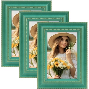 image:imageSet of 35x7 Vintage Black Frames Ornate Gold Trim Photo Frame  Versatile for Wall Hanging or Tabletop Use Perfect for Photos and Home DecorationGreen
