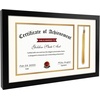 image:image11x175 Diploma Tassel Shadow Box Frame for 85x11 Certificate  Ivory Over Gold Mat For 85x11 DiplomaTassel Holder Real Glass Sawtooth Hangers Swivel Tabs11x175 1 Pack
