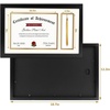 image:image11x22 Black Diploma Tassel Shadow Box Frame for 85x11 Certificate  For 85x11 Diploma Frame 4x6 Photo Double Mat White Over Gold Tassel Holder Real Glass11x175 1 Pack