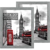 image:image2 Pack 11x14 Picture Frames in Brown Real Glas Wall Mount Display  Wide Molding 11 by 14 Photo Frame with Back Hangers Country Wood Grain Style Great for Photos Gift Pictures WeddingGray