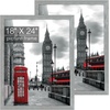 image:image2 Pack 11x14 Picture Frames in Brown Real Glas Wall Mount Display  Wide Molding 11 by 14 Photo Frame with Back Hangers Country Wood Grain Style Great for Photos Gift Pictures WeddingGray