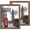 image:image2 Pack 11x14 Picture Frames in Brown Real Glas Wall Mount Display  Wide Molding 11 by 14 Photo Frame with Back Hangers Country Wood Grain Style Great for Photos Gift Pictures WeddingBrown