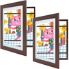 image:image2 Pack 9x12 FrontOpening Kids Artwork Frames Changeable Walnut  Magnetic Door Holds 50 Art Pieces Picture Frame Great for Kids Drawings Children Art Projects Crafts Schoolwork or HomeWalnut