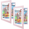 image:image2 Pack 9x12 FrontOpening Kids Artwork Frames Changeable Walnut  Magnetic Door Holds 50 Art Pieces Picture Frame Great for Kids Drawings Children Art Projects Crafts Schoolwork or HomeLight Pink