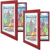 image:image2 Pack 9x12 FrontOpening Kids Artwork Frames Changeable Walnut  Magnetic Door Holds 50 Art Pieces Picture Frame Great for Kids Drawings Children Art Projects Crafts Schoolwork or HomeRed
