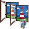 image:image2 Pack 9x12 FrontOpening Kids Artwork Frames Changeable Walnut  Magnetic Door Holds 50 Art Pieces Picture Frame Great for Kids Drawings Children Art Projects Crafts Schoolwork or HomeWalnut