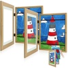 image:image2 Pack 9x12 FrontOpening Kids Artwork Frames Changeable Walnut  Magnetic Door Holds 50 Art Pieces Picture Frame Great for Kids Drawings Children Art Projects Crafts Schoolwork or HomeBrown