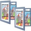 image:image2 Pack 9x12 FrontOpening Kids Artwork Frames Changeable Walnut  Magnetic Door Holds 50 Art Pieces Picture Frame Great for Kids Drawings Children Art Projects Crafts Schoolwork or HomeNavy Blue