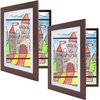 image:image2 Pack 9x12 FrontOpening Kids Artwork Frames Changeable Walnut  Magnetic Door Holds 50 Art Pieces Picture Frame Great for Kids Drawings Children Art Projects Crafts Schoolwork or HomeWalnut