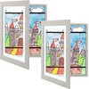 image:image2 Pack 9x12 FrontOpening Kids Artwork Frames Changeable Walnut  Magnetic Door Holds 50 Art Pieces Picture Frame Great for Kids Drawings Children Art Projects Crafts Schoolwork or HomeGrey