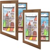 image:image2 Pack 9x12 FrontOpening Kids Artwork Frames Changeable Walnut  Magnetic Door Holds 50 Art Pieces Picture Frame Great for Kids Drawings Children Art Projects Crafts Schoolwork or HomeEcru