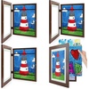 image:image2 Pack 9x12 FrontOpening Kids Artwork Frames Changeable Walnut  Magnetic Door Holds 50 Art Pieces Picture Frame Great for Kids Drawings Children Art Projects Crafts Schoolwork or HomeWalnut