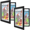 image:image2 Pack 9x12 FrontOpening Kids Artwork Frames Changeable Walnut  Magnetic Door Holds 50 Art Pieces Picture Frame Great for Kids Drawings Children Art Projects Crafts Schoolwork or HomeBlack