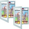 image:image2 Pack 9x12 FrontOpening Kids Artwork Frames Changeable Walnut  Magnetic Door Holds 50 Art Pieces Picture Frame Great for Kids Drawings Children Art Projects Crafts Schoolwork or HomeTeal Blue