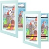 image:image2 Pack 9x12 FrontOpening Kids Artwork Frames Changeable Walnut  Magnetic Door Holds 50 Art Pieces Picture Frame Great for Kids Drawings Children Art Projects Crafts Schoolwork or HomeLight Blue