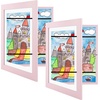 image:image2 Pack 9x12 FrontOpening Kids Artwork Frames Changeable Walnut  Magnetic Door Holds 50 Art Pieces Picture Frame Great for Kids Drawings Children Art Projects Crafts Schoolwork or HomeLight Pink