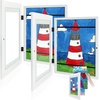 image:image2 Pack 9x12 FrontOpening Kids Artwork Frames Changeable Walnut  Magnetic Door Holds 50 Art Pieces Picture Frame Great for Kids Drawings Children Art Projects Crafts Schoolwork or HomeWhite