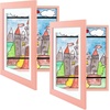 image:image2 Pack 9x12 FrontOpening Kids Artwork Frames Changeable Walnut  Magnetic Door Holds 50 Art Pieces Picture Frame Great for Kids Drawings Children Art Projects Crafts Schoolwork or HomePink