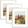 image:imageGolden State Art 12x12 Picture Frame  Ivory Mat for 8x8 Photos  White Wood Grain Style  Wall Display  Great for Weddings Photos Anniversary Photos Memories PaintingWhite