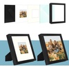 image:imageGolden State Art 12x12 Picture Frame  Ivory Mat for 8x8 Photos  White Wood Grain Style  Wall Display  Great for Weddings Photos Anniversary Photos Memories PaintingBlack