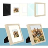 image:imageGolden State Art 12x12 Picture Frame  Ivory Mat for 8x8 Photos  White Wood Grain Style  Wall Display  Great for Weddings Photos Anniversary Photos Memories PaintingBeige