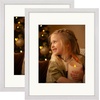 image:imageGolden State Art 12x12 Picture Frame  Ivory Mat for 8x8 Photos  White Wood Grain Style  Wall Display  Great for Weddings Photos Anniversary Photos Memories PaintingWhite