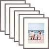 image:imageGolden State Art 12x12 Picture Frame  Ivory Mat for 8x8 Photos  White Wood Grain Style  Wall Display  Great for Weddings Photos Anniversary Photos Memories PaintingGray